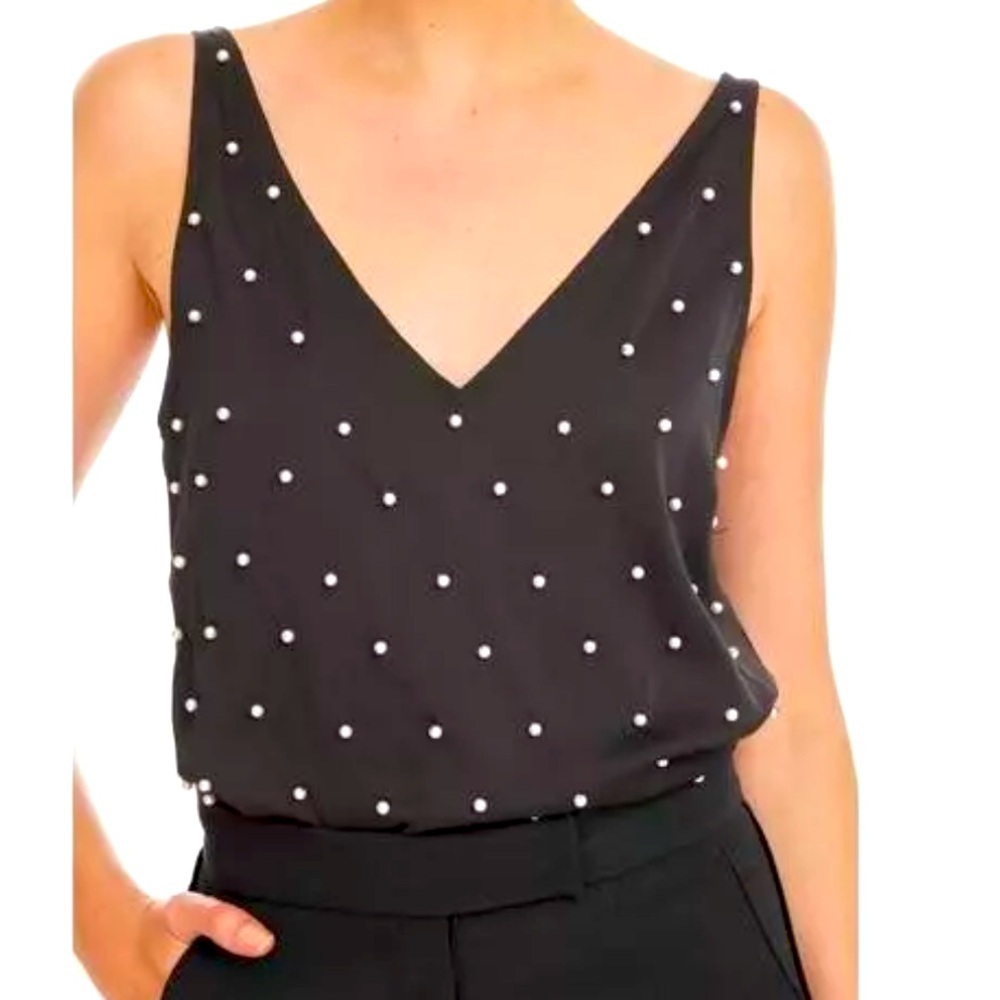 Generation Love Black Tank Top with White Polka Dots